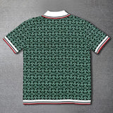 Print Pattern Men Short Sleeve Polo Pullover Sweater - LuxNovaHub 