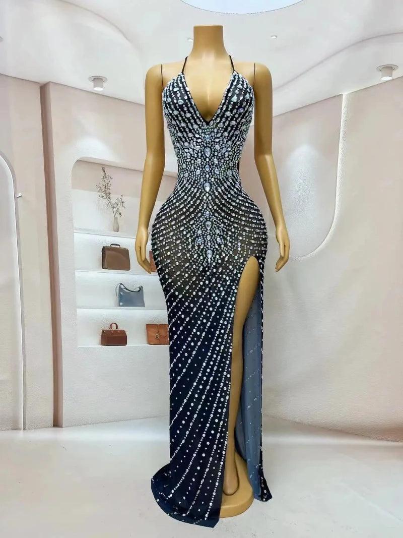 Women's Summer Prom Gowns Fashion Silver Dress - LuxNovaHub 