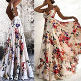 Neck Sundress Sexy Long Dress Backless Evening - LuxNovaHub 