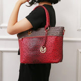 Grace Signature and Croc Embossed Tote - LuxNovaHub 