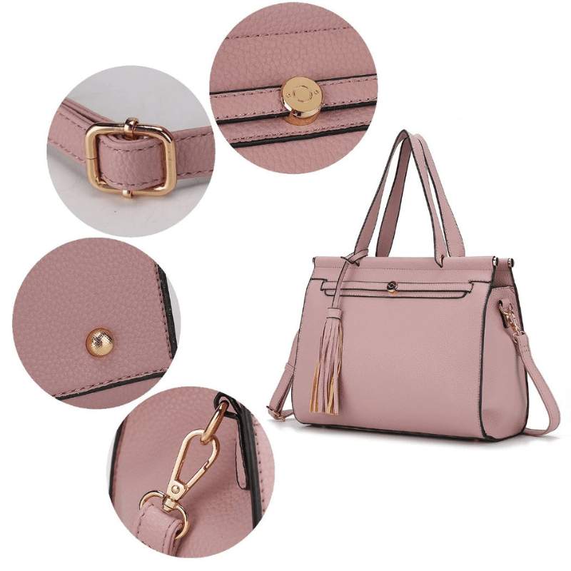 Leather Color Block Women Shoulder Bag - LuxNovaHub 