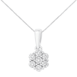 White Gold Round-7 Stone Floral - LuxNovaHub 