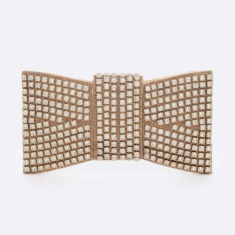 Rhinestone Bowtie Iconic Clutch Bag - LuxNovaHub 