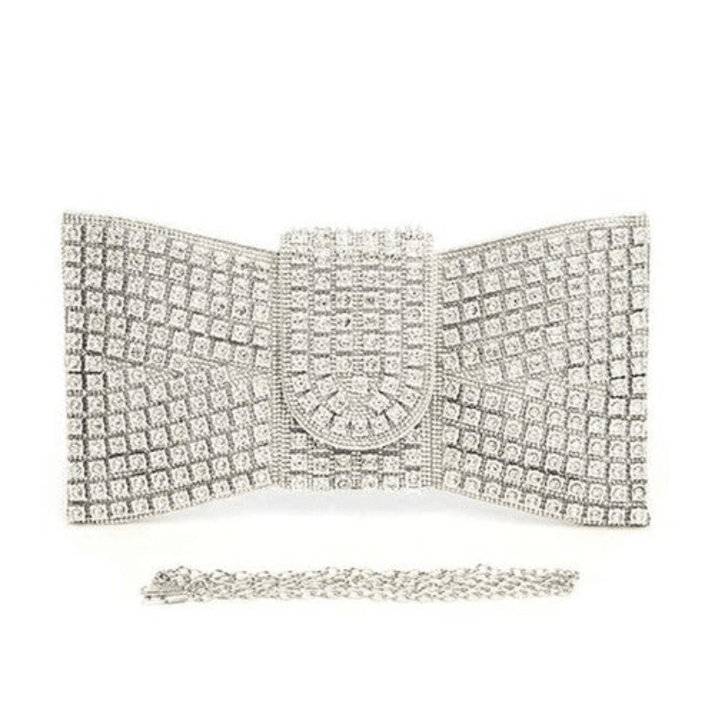 Rhinestone Bowtie Iconic Clutch Bag - LuxNovaHub 