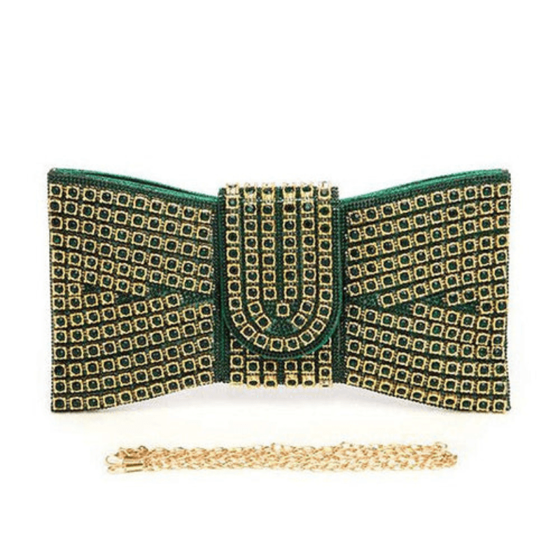 Rhinestone Bowtie Iconic Clutch Bag - LuxNovaHub 