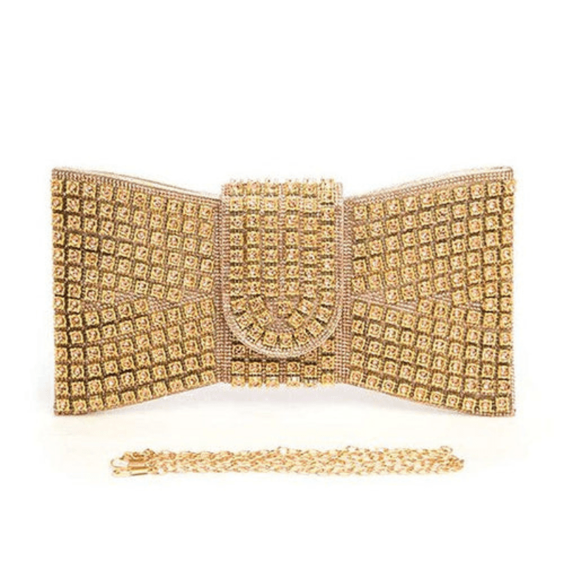 Rhinestone Bowtie Iconic Clutch Bag - LuxNovaHub 