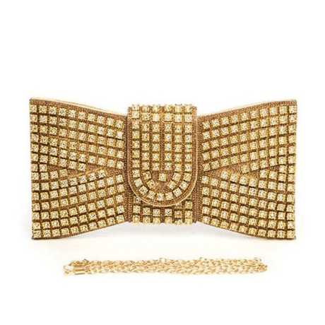 Rhinestone Bowtie Iconic Clutch Bag - LuxNovaHub 