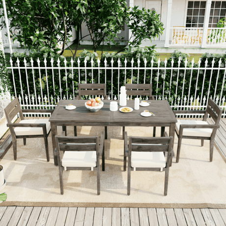 Acacia Wood Outdoor Dining Table - LuxNovaHub 