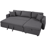 Sleeper Sectional Sofa Grey - LuxNovaHub 