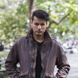 Bomber Leather Jacket - LuxNovaHub 