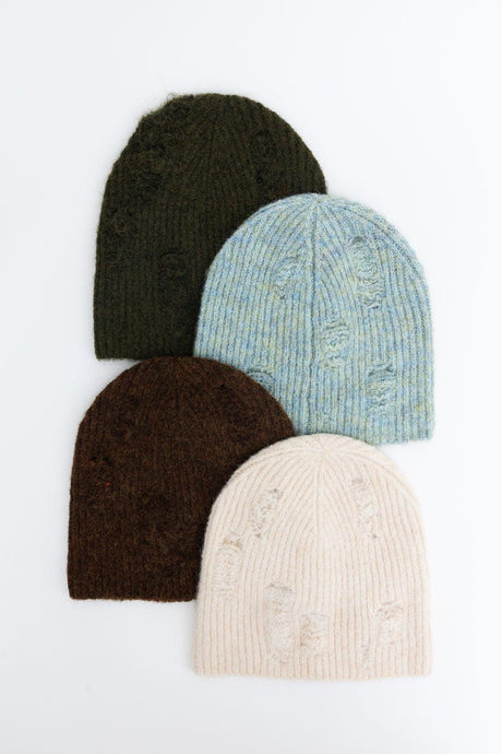 Rugged Edge Distressed Knit Beanie - LuxNovaHub 