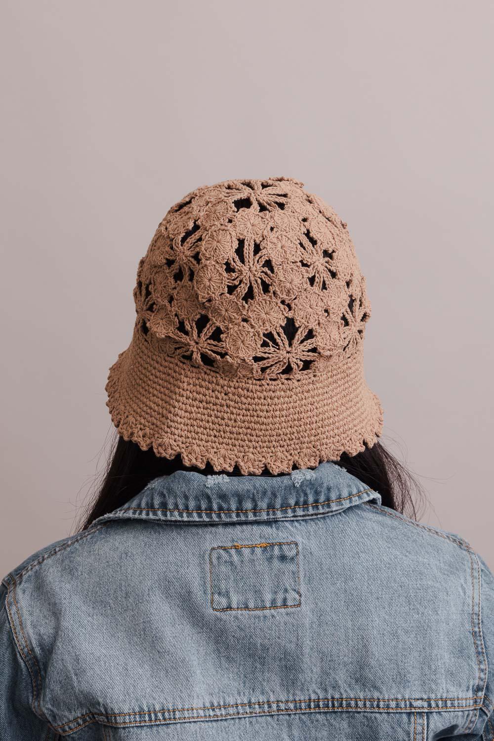 Floral Crochet Bucket Sun Hat - LuxNovaHub 