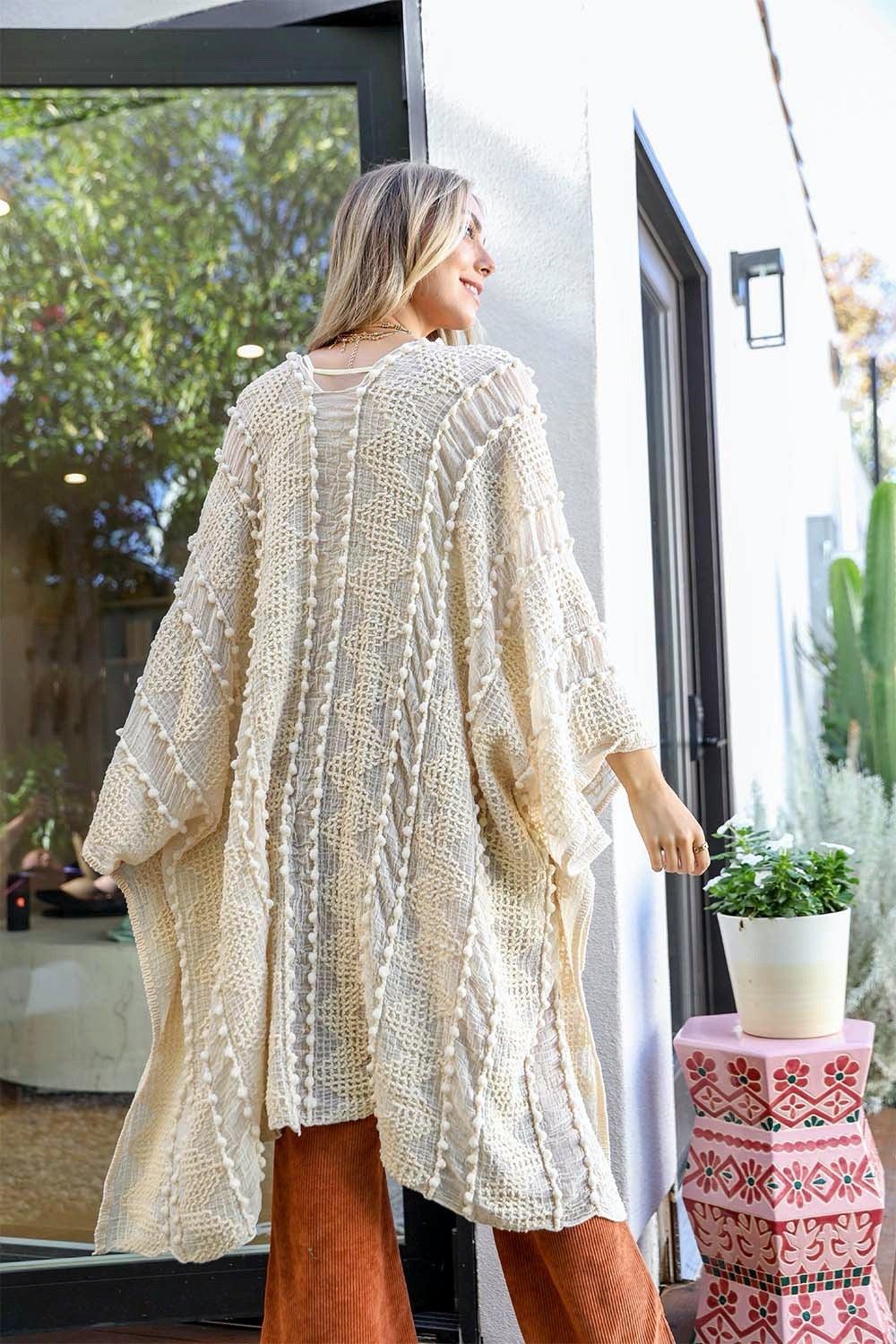 Soft Embroidered Zig Zag Kimono - LuxNovaHub 