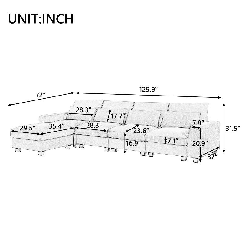 Modern Large L-Shape Feather Filled Sectional - LuxNovaHub 