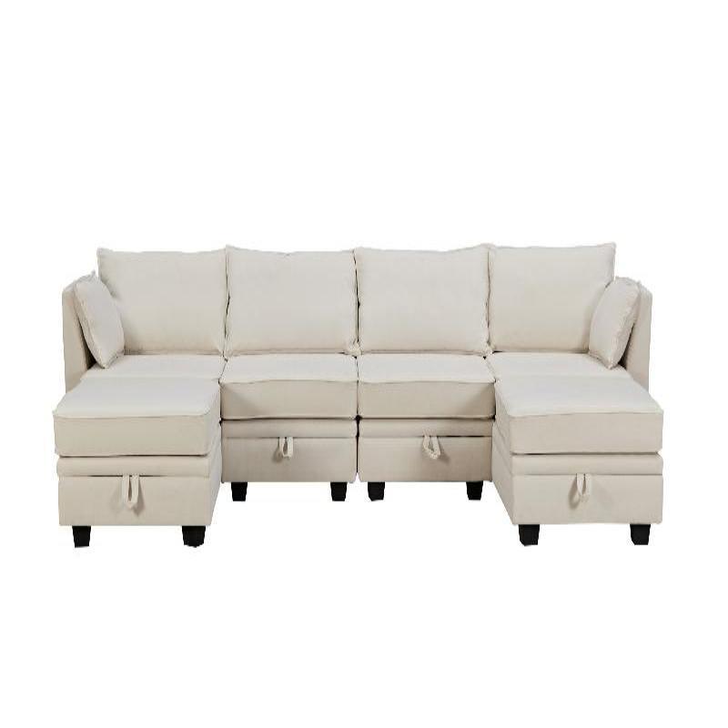 Modern Large U-Shape Modular Sectional - LuxNovaHub 