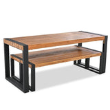 3-pieces Outdoor Dining Table With 2 Benches - LuxNovaHub 