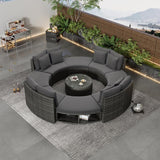 Furniture Luxury Circular Outdoor Sofa Set - LuxNovaHub 