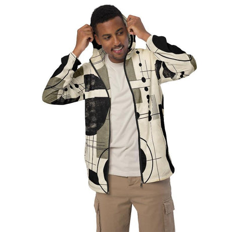 Mens Hooded Windbreaker Jacket, Abstract - LuxNovaHub 