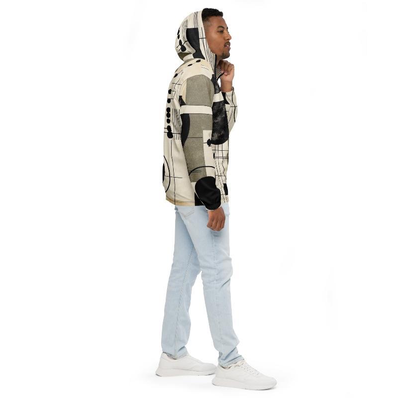 Mens Hooded Windbreaker Jacket, Abstract - LuxNovaHub 