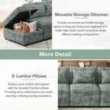 Free-Combined Sectional Sofa 5-seater - LuxNovaHub 