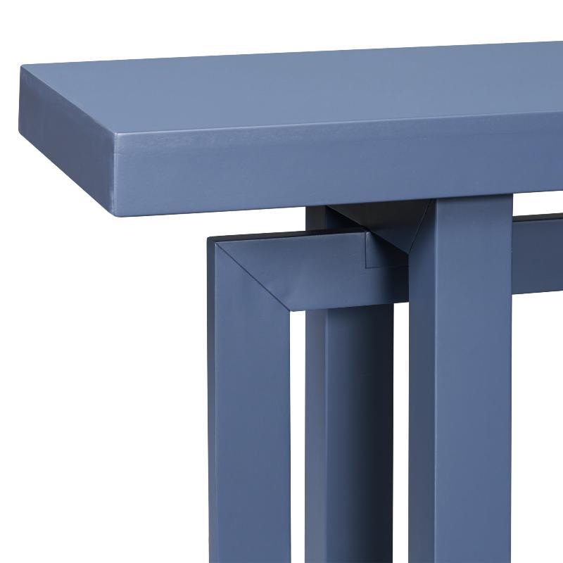 Contemporary Console Table with Wood Top - LuxNovaHub 