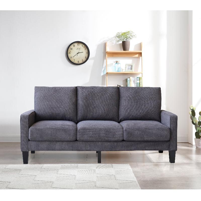 Modern Living Room Furniture Sofa in Dark Grey Fabric - LuxNovaHub 