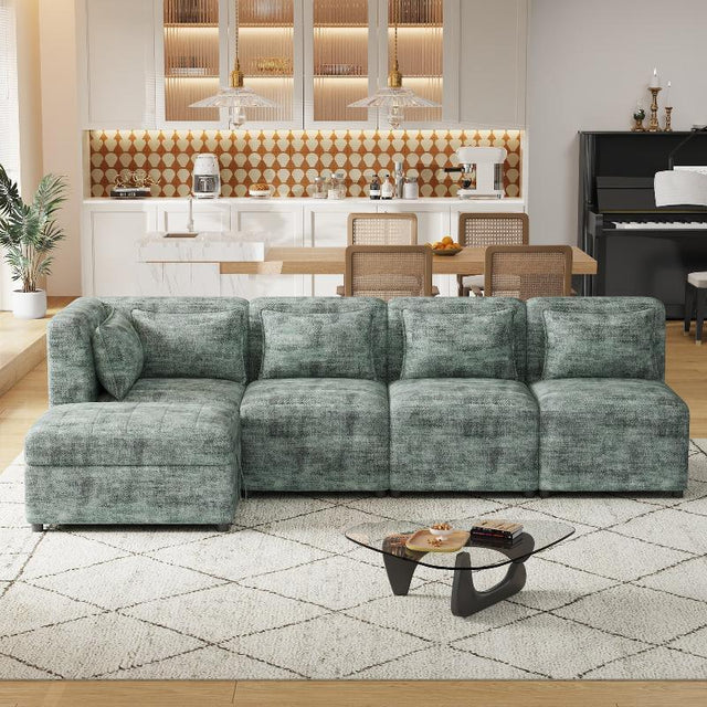 Free-Combined Sectional Sofa 5-seater - LuxNovaHub 