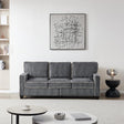 Living Room Sofa with Storage Dark Grey Corduroy - LuxNovaHub 