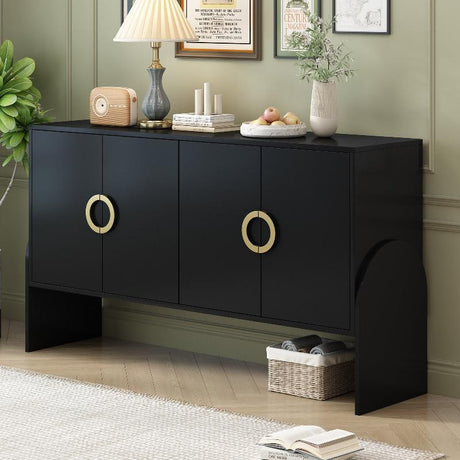 Four-Door Metal Handle Storage Cabinet - LuxNovaHub 