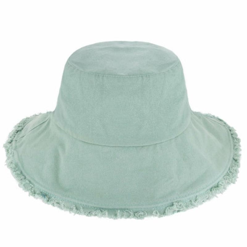 Wide Brim Frayed Bucket Hat - LuxNovaHub 