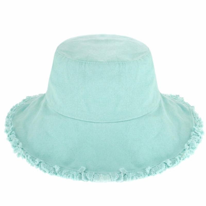 Wide Brim Frayed Bucket Hat - LuxNovaHub 