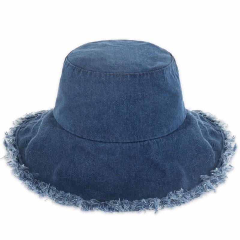 Wide Brim Frayed Bucket Hat - LuxNovaHub 