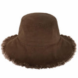 Wide Brim Frayed Bucket Hat - LuxNovaHub 