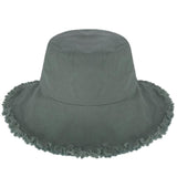 Wide Brim Frayed Bucket Hat - LuxNovaHub 