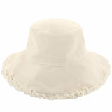 Wide Brim Frayed Bucket Hat - LuxNovaHub 