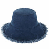 Wide Brim Frayed Bucket Hat - LuxNovaHub 