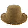 Wide Brim Frayed Bucket Hat - LuxNovaHub 