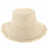 Wide Brim Frayed Bucket Hat - LuxNovaHub 