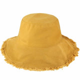 Wide Brim Frayed Bucket Hat - LuxNovaHub 