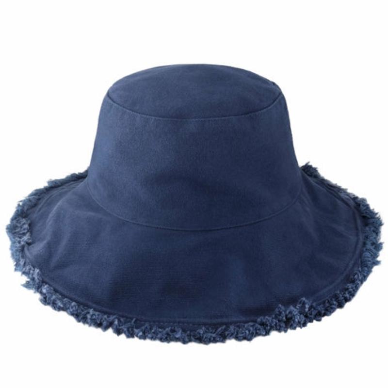 Wide Brim Frayed Bucket Hat - LuxNovaHub 