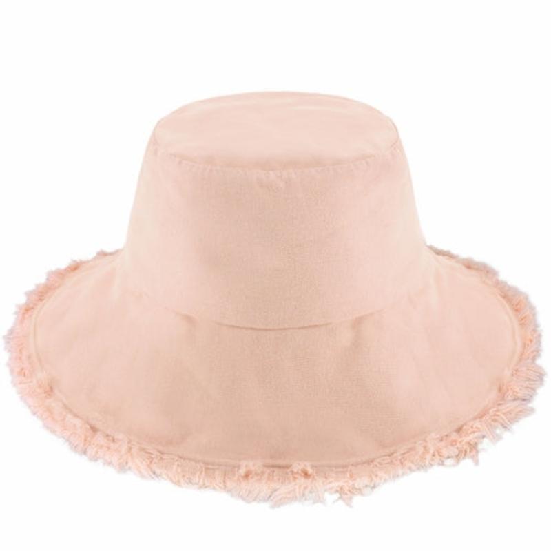 Wide Brim Frayed Bucket Hat - LuxNovaHub 