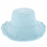 Wide Brim Frayed Bucket Hat - LuxNovaHub 