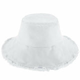 Wide Brim Frayed Bucket Hat - LuxNovaHub 