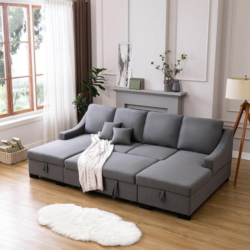 Upholstery Sleeper Sectional Sofa - LuxNovaHub 