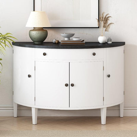 Curved Design Storage Cabinet made of Solid - LuxNovaHub 