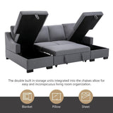 Upholstery Sleeper Sectional Sofa - LuxNovaHub 