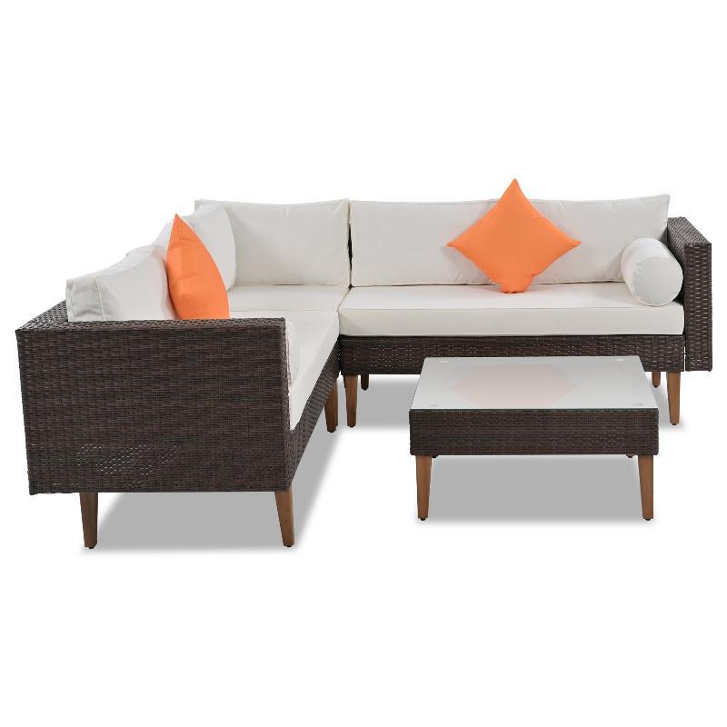 4-pieces Outdoor Wicker Sofa Set - LuxNovaHub 