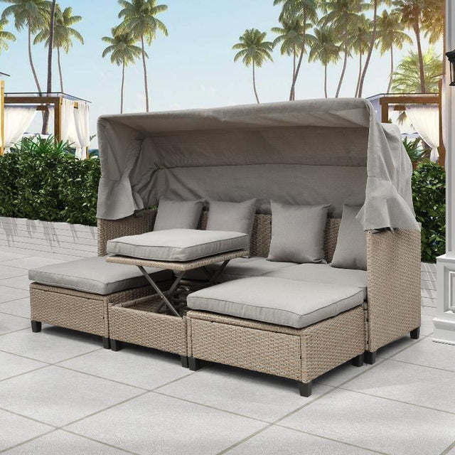 4 Piece UV-Proof Resin Wicker Patio Sofa - LuxNovaHub 