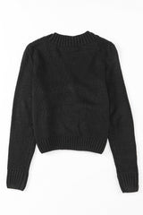 Black Front Pockets Buttons Textured Cardigan - LuxNovaHub 