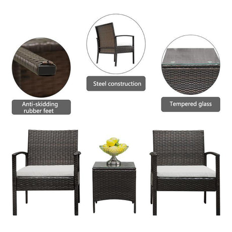 Home Garden Furniture Coffee Table Rattan Sofa Set - LuxNovaHub 